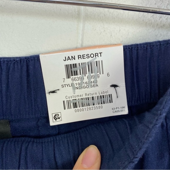 NWT INC INTERNATIONAL CONCEPTS Navy Blue Linen Blend Wide-Leg Stretch Pants sz 2 - Picture 8 of 15